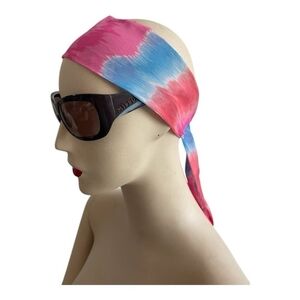 NWOT Hair Band Women’s Watercolor Print Pink Blue Turban Headband Boho Head Band